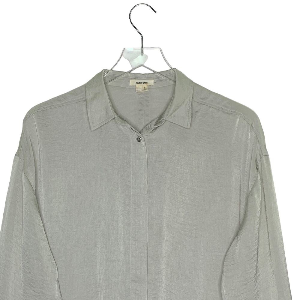 Helmut Lang S Gray Split Back Button Front Long S… - image 4